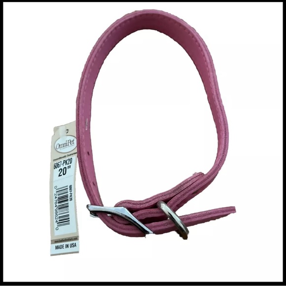 OmniPet Signature Leather Pet Collar, Pink, 3/4 by 20" NWT - Picture 2 of 6